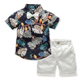 summer boys' clothing new print shirt & shorts set - kids' beach vacation hawaiian style wholesale