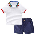 Wholesale boys' summer new arrivals: polo shirt & shorts set - perfect for outings, class uniforms, and school uniforms