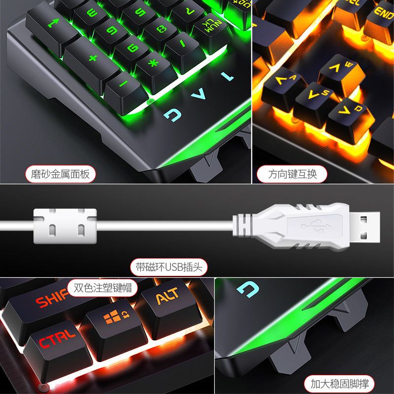 Silver sculpt v2 mechanical feel knob gaming keyboard - wired, backlit, for desktop pc and laptop - e-sports grade, direct from manufacturer, cross-border