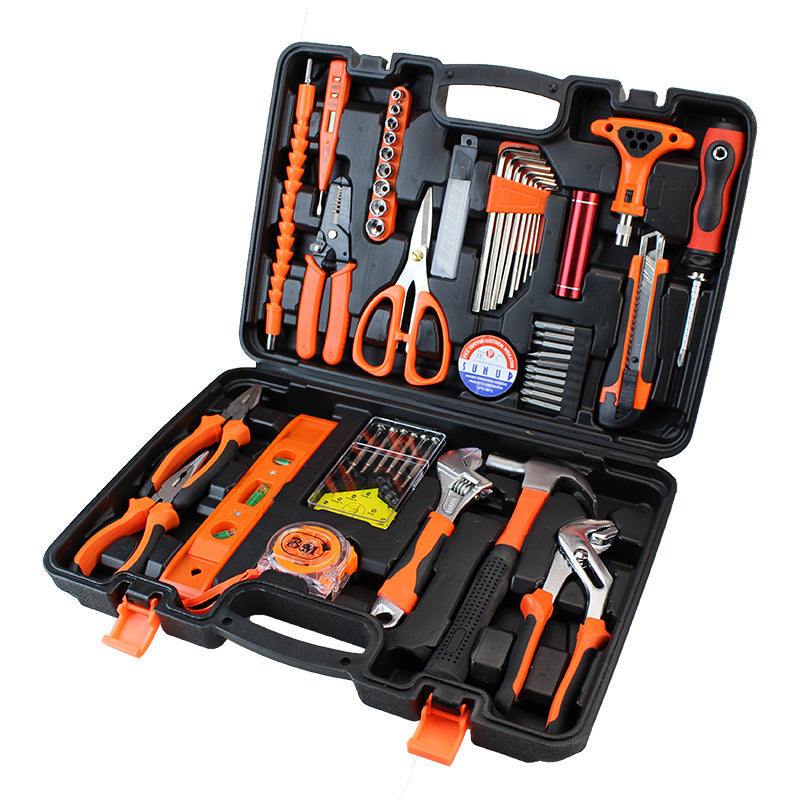 Car and home dual-purpose large-scale set toolbox, carbon steel car portable hardware tool set 603-51