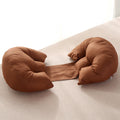 Semicircular side sleeping pillow-brown