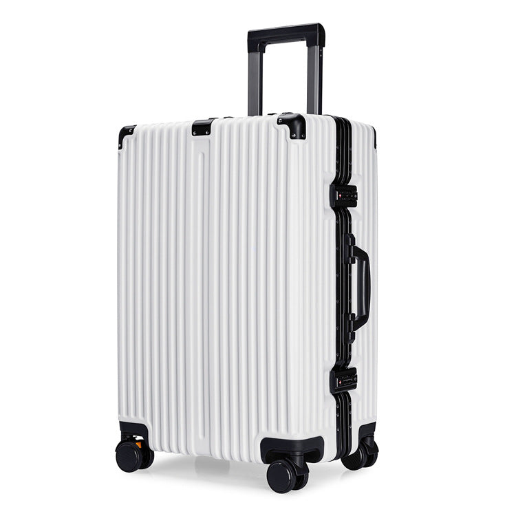 New universal wheel luggage suitcase retro trolley case shock-resistant and anti-drop ABS aluminum frame boarding trolley case 20 inches