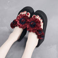 2026 summer wedge heel fashion anti-slip outdoor flip-flops women's beach vacation sandals