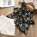 Girls' chiffon set - new  summer collection - kids' floral cami top and shorts two-piece outfit - direct from the manufacturer