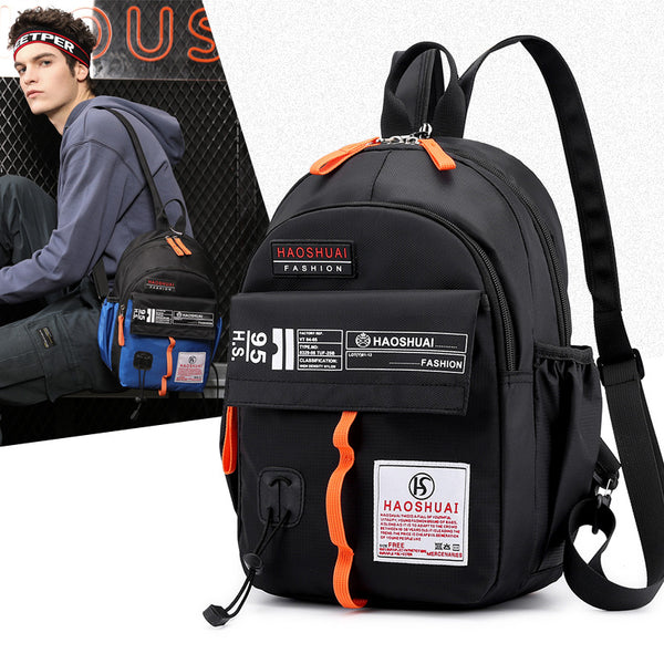 New men's and women's outdoor backpack, multi-functional waterproof chest bag, messenger bag, contrasting sports small backpack, mountaineering bag.