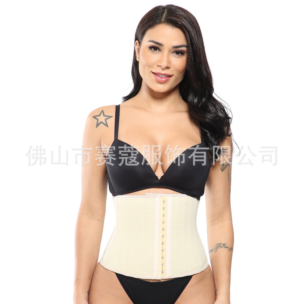25 steel mesh latex corset 5a rubber body shaping corset belly belt breathable light and tight