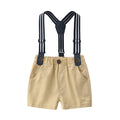 European and american boys' and girls' plaid short-sleeved shirt and shorts two-piece set, in stock. boyclothes british style outfit