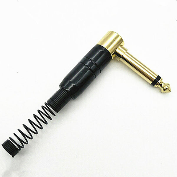 Metal case 6.35 gold-plated mono microphone microphone plug 6.5 mono large sophomore core audio elbow L type
