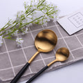 High-end western cutlery set, including steak knives, chopsticks, forks, and spoons, made from 304 stainless steel. available in black gold and original stainless steel finishes