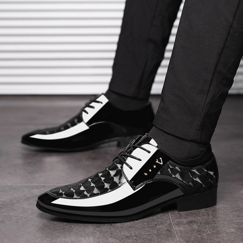 Spring new arrival: glossy leather dress shoes for men - business formal, plus sizes available, versatile wedding shoes, dropshipping available