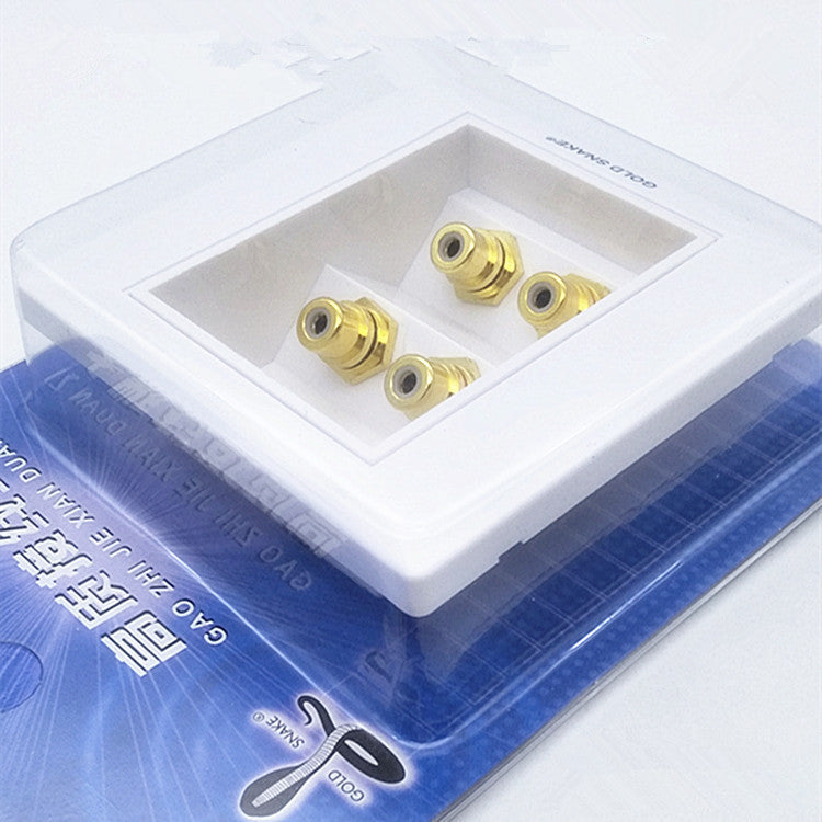 Factory direct sales, Snake King audio panel 4-position lotus speaker junction box 4-position AV socket RCA socket