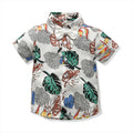 summer boys' clothing new print shirt & shorts set - kids' beach vacation hawaiian style wholesale