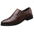 Men's business formal leather shoes - perforated, breathable, hollow-out design, versatile casual shoes - dropshipping available