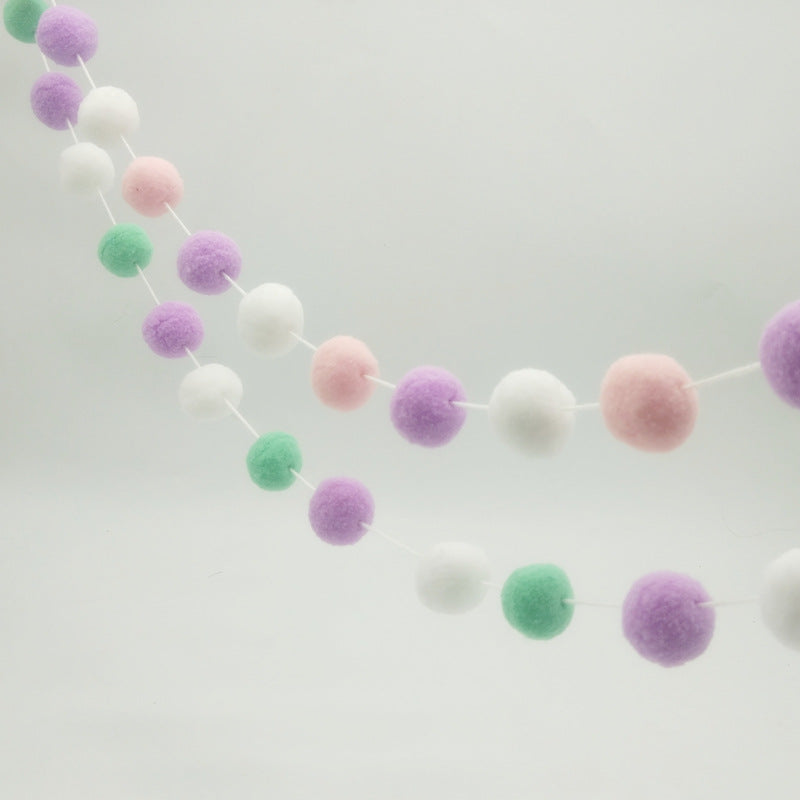 Indian Children's Tent Accessories Colored Ball String Boys and Girls Indoor Toys Play House Pendant Felt Ball Hair Ball String