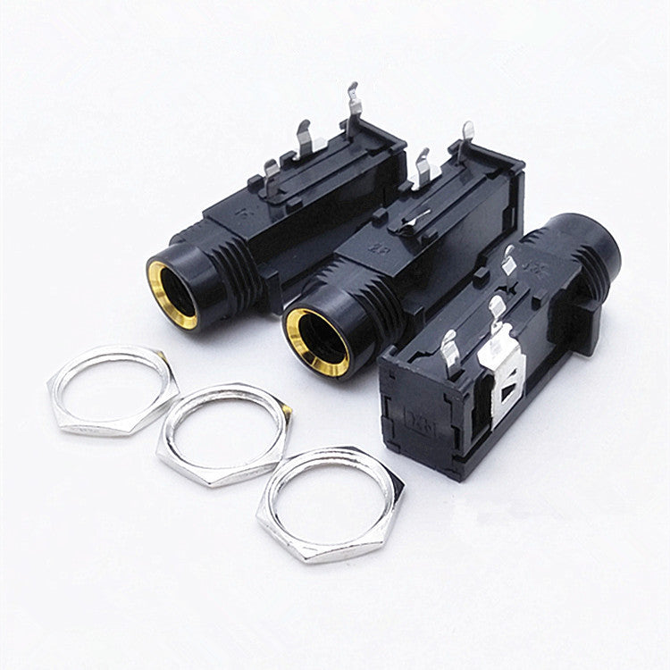 6.35 female seat 6.5 jack guitar microphone microphone socket PCB panel audio seat in-line tripod with nut