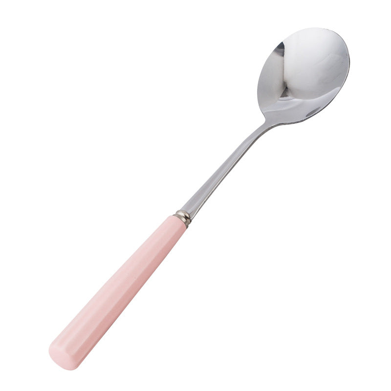 Ceramic stainless steel cutlery set with utensil case - student dinnerware, kids' home fork, spoon, chopsticks 3-piece set - wholesale