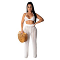 summer new european and american sexy women's fashion knitted mesh hollow-out see-through two-piece set - hot cross-border seller
