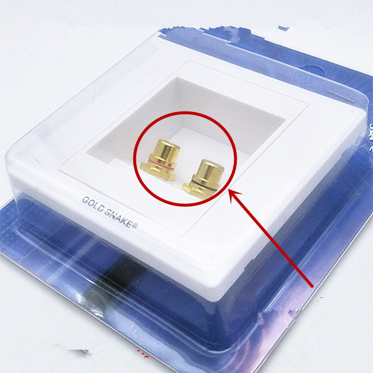 Direct gold-plated, Snake King audio panel 2-position lotus, speaker junction box, two-position AV socket RCA socket