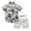 summer boys' clothing new print shirt & shorts set - kids' beach vacation hawaiian style wholesale