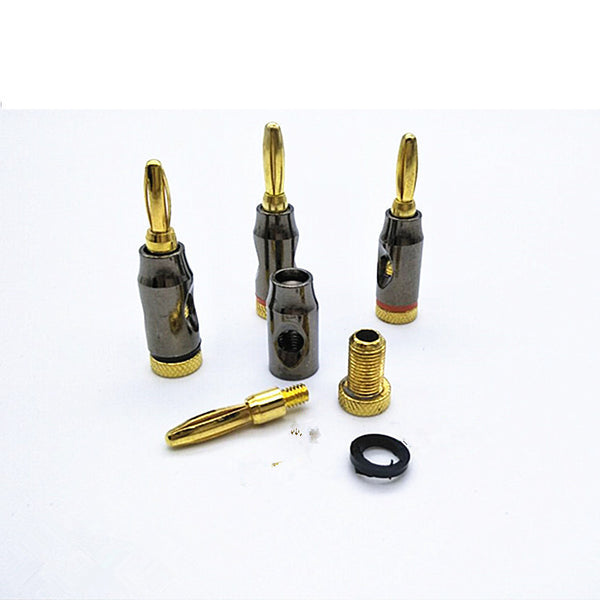 Factory direct sales Black Budweiser gold-plated speaker banana head, banana plug, audio plug, power amplifier connection speaker plug