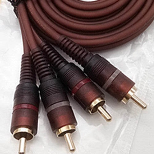 1.5M AV four-head audio cable 2RCA to 2RCA lotus cable two-point two-power amplifier audio 4-head cable copper cable