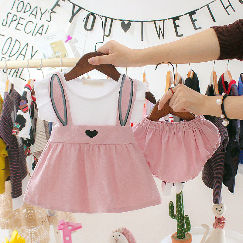 Dropshipping children's clothing new 2019 korean style girls' dress kids' skirt toddler plaid overalls trendy