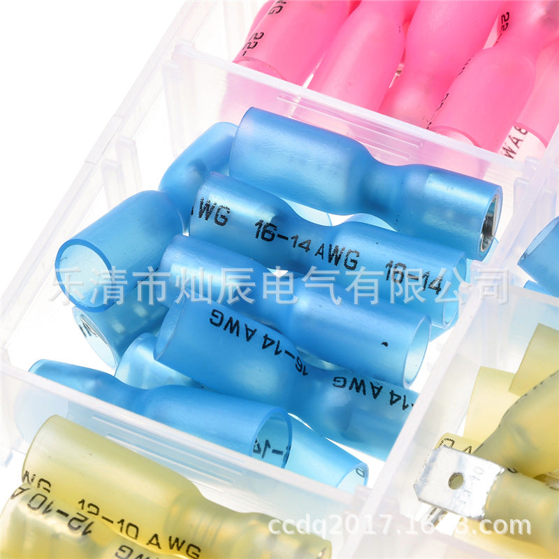 Cross-border e-commerce 294pcs solder ring heat shrinkable wiring connection terminal 150p + heat shrinkable tube combination 144p sleeve