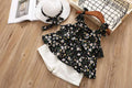 Girls' chiffon set - new  summer collection - kids' floral cami top and shorts two-piece outfit - direct from the manufacturer