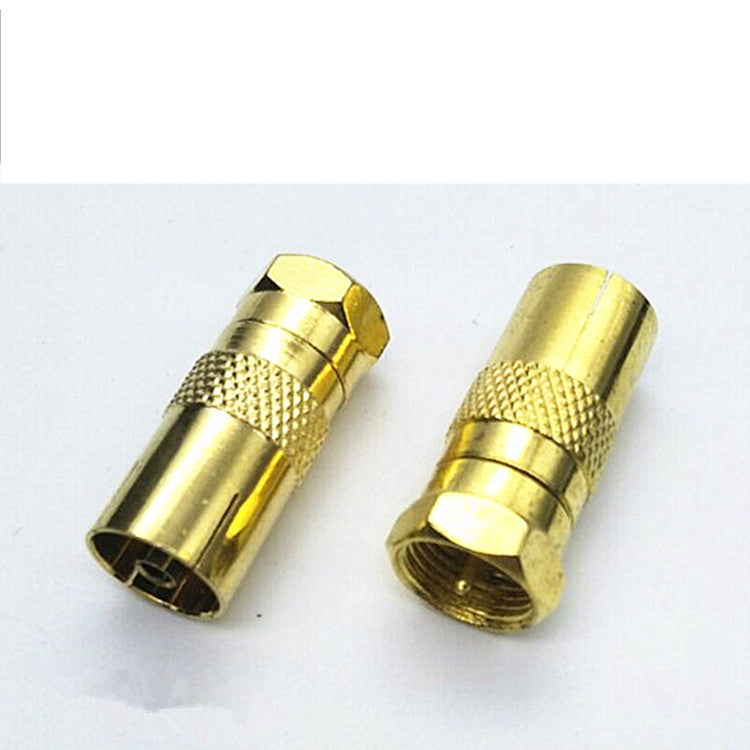 Factory Direct Gold Plated Thread Imperial F Head Rotary RF Female TV Female Cable TV Set Top Box Adapter