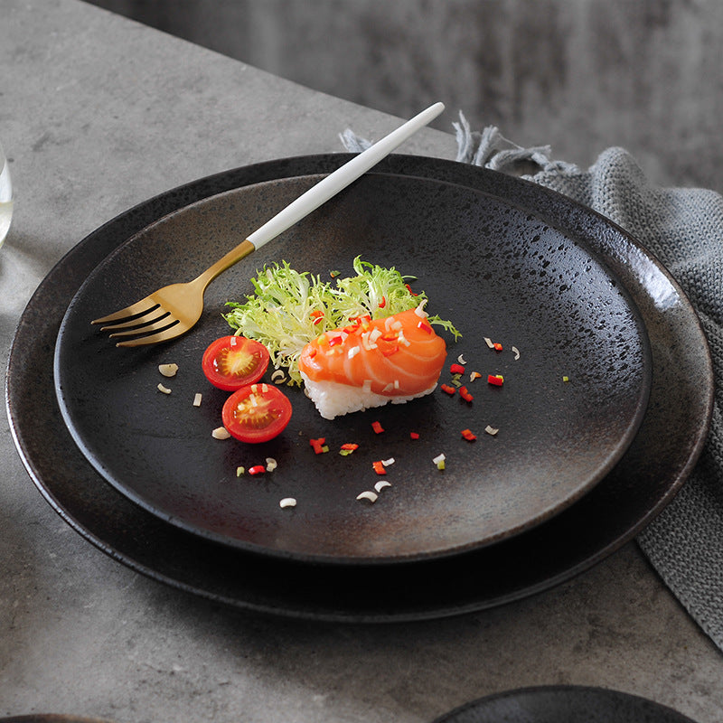 Ceramic dinnerware creative steak tray breakfast plate western dinner plate 12inch household retroins pasta plate