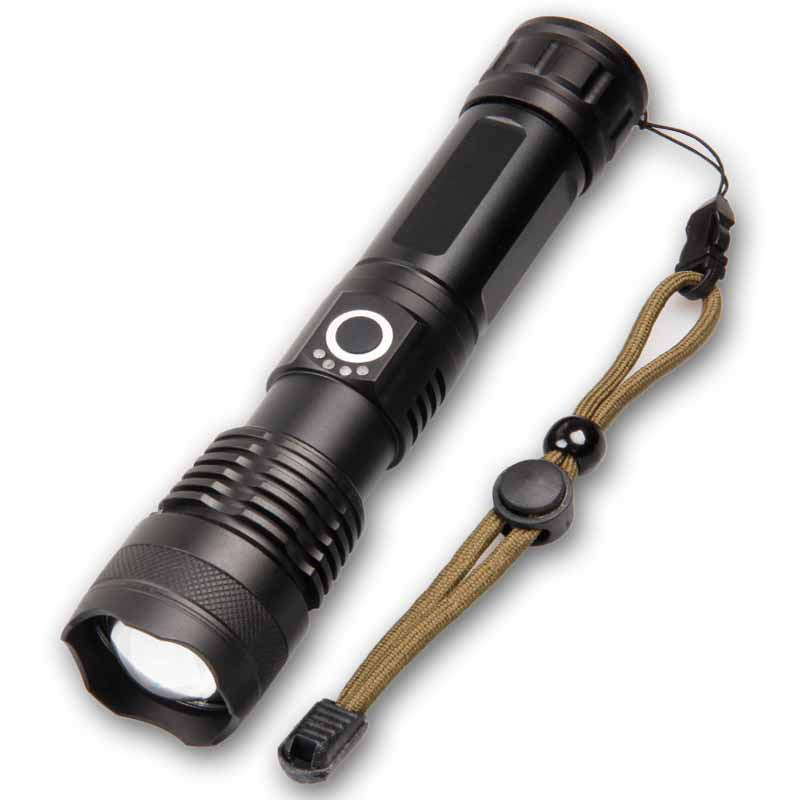 Cross-border P50 strong light power display LED long-range shooting P70 telescopic zoom night fishing USB charging strong light flashlight