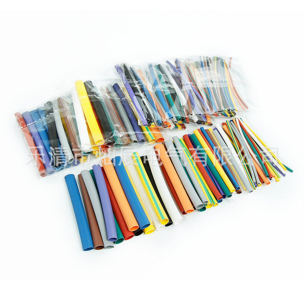 Cross-border e-commerce 144pcs heat shrinkable tube set 2:1 heat shrinkable sleeve halogen-free flame retardant heat shrinkable insulating sleeve