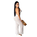 summer new european and american sexy women's fashion knitted mesh hollow-out see-through two-piece set - hot cross-border seller