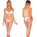 2019  hot seller: european and american style mesh rhinestone double v-neck dress -  sexy beach dress