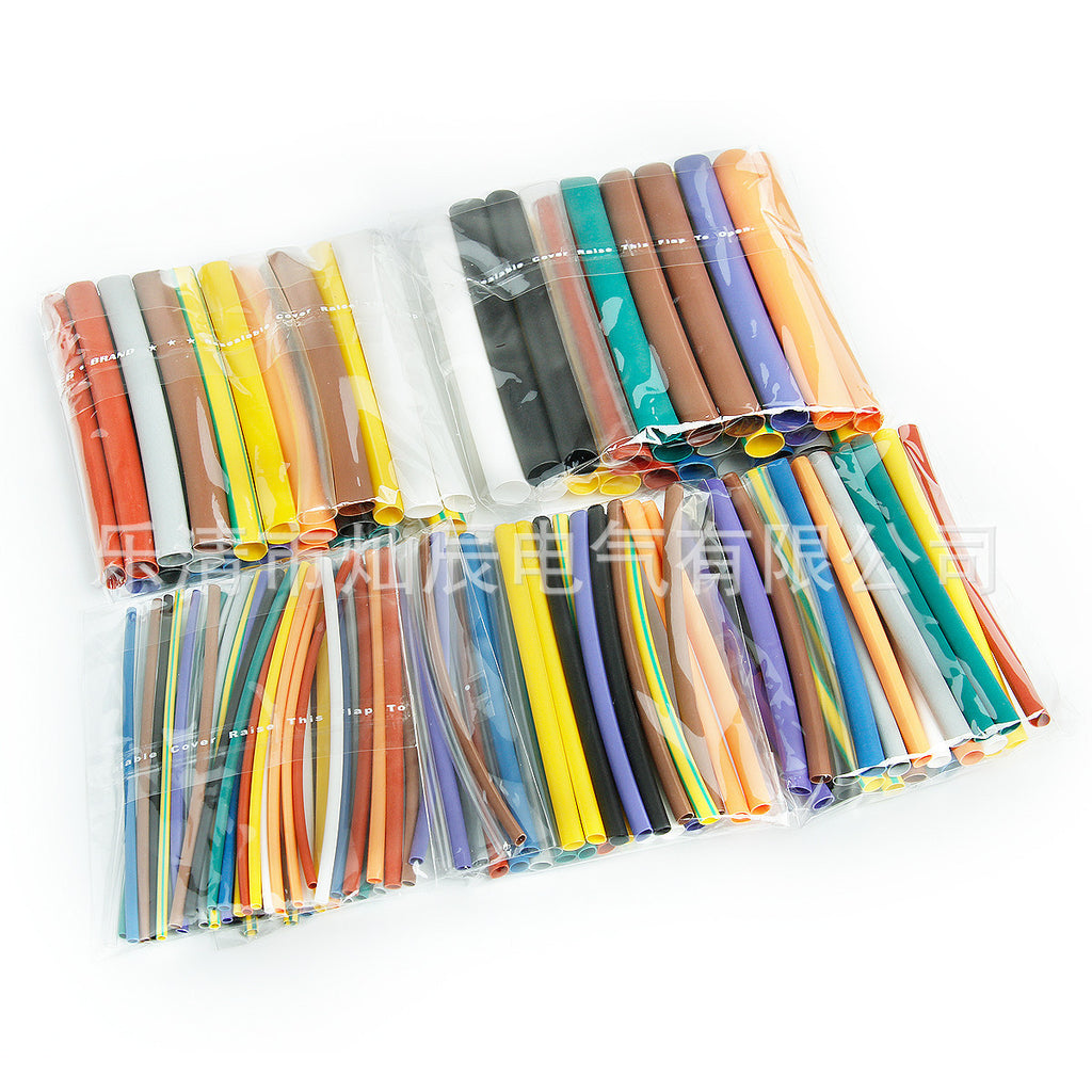 Cross-border e-commerce 144pcs heat shrinkable tube set 2:1 heat shrinkable sleeve halogen-free flame retardant heat shrinkable insulating sleeve