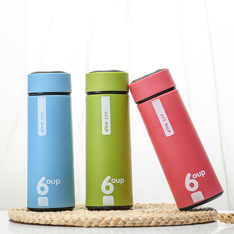 Double-layer plastic glass water cup personalized logo printing advertising opening drainage gift cup portable business glass cup