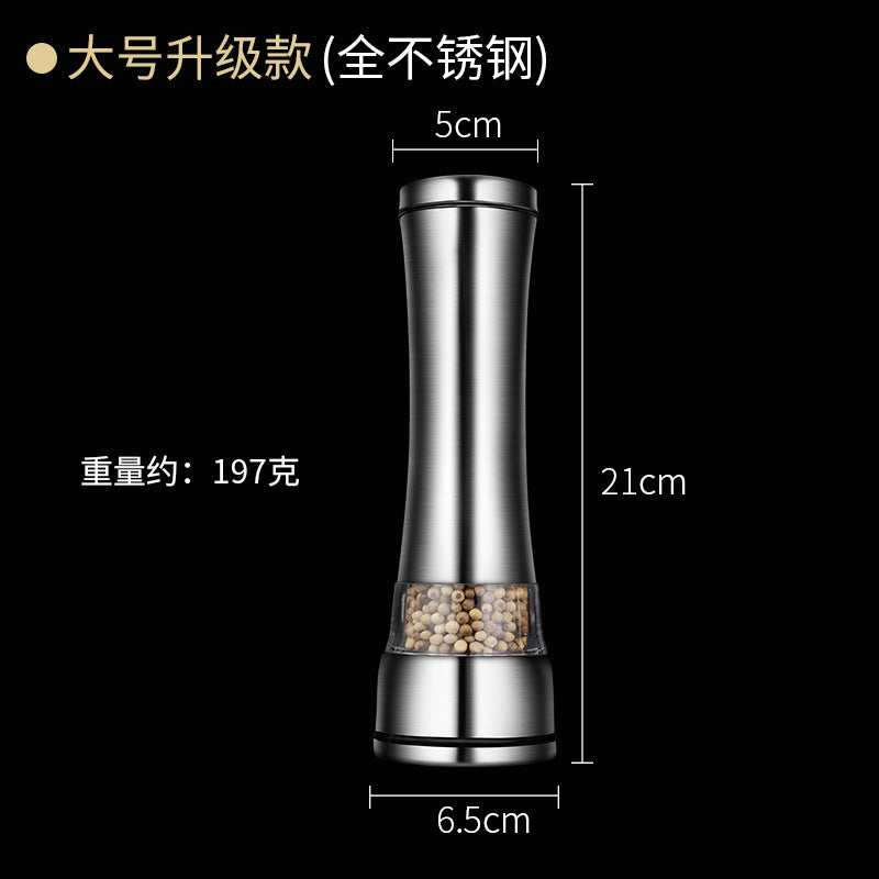 Ceramic 304 Stainless Steel Pepper Grinder Manual Glass Black Pepper Grinder Pepper Salt Coffee Seasoning Bottle