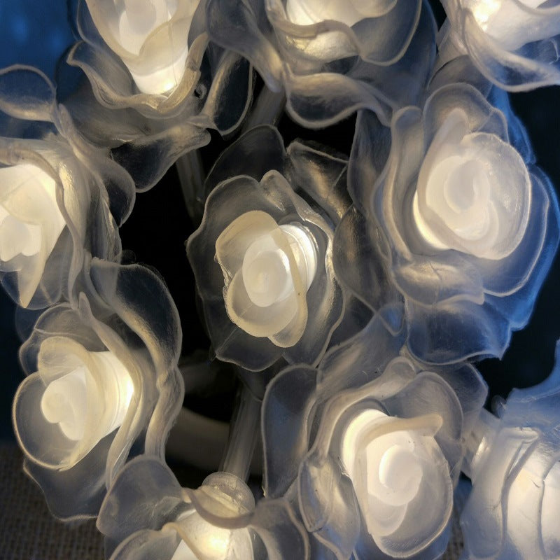 LED lights flashing lights string lights, gypsy bedroom simulated rose flower decorative lights, romantic confession lights string