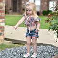 Amazon kids' star-spangled tank top & brushed denim distressed shorts - independence day exclusive, us & european market
