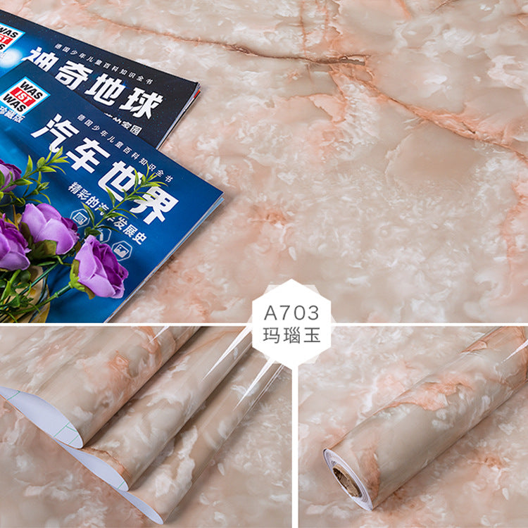 Cross-border marble wallpaper self-adhesive kitchen oil-proof sticker stove desktop waterproof tile wallpaper furniture renovation