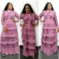 supply fashionlace shirt collar long sleeves fungus patchwork multi-layer cake long skirt matching brooch long skirt