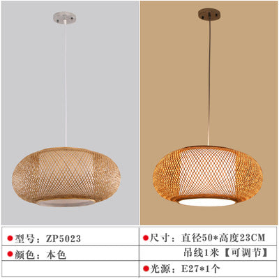LED Handmade Bamboo Chandelier Restaurant Japanese Tatami Fast Food Restaurant Hotel Lighting Creative Bamboo Lantern Bamboo Art
