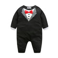 Ins spring and summer new arrival children's clothing boys gentleman bowslong sleeves romper baby jumpsuit jumpsuit k-style