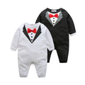 Ins spring and summer new arrival children's clothing boys gentleman bowslong sleeves romper baby jumpsuit jumpsuit k-style