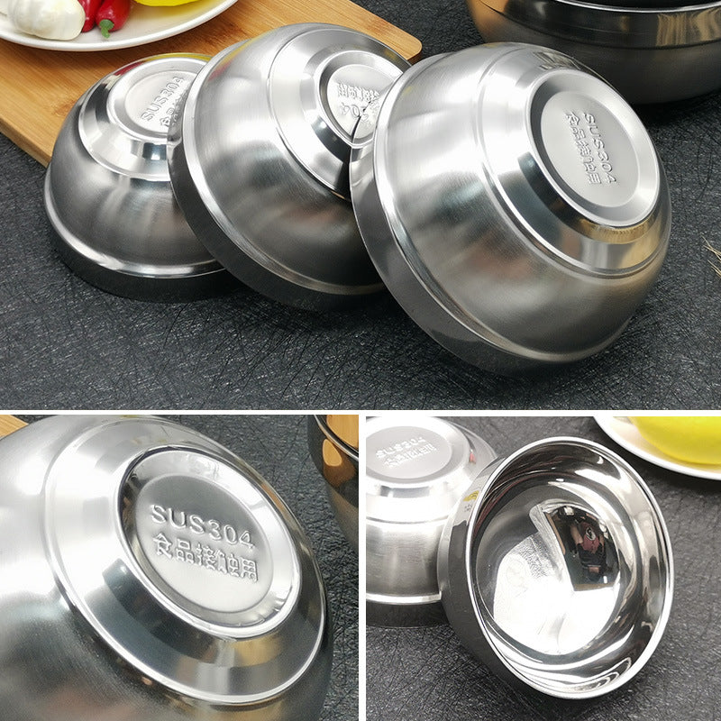 304 stainless steel double-layer platinum bowl - restaurant-grade 316 insulated rice bowl, soup bowl, household bowl, kids' bowl, student instant noodle bowl