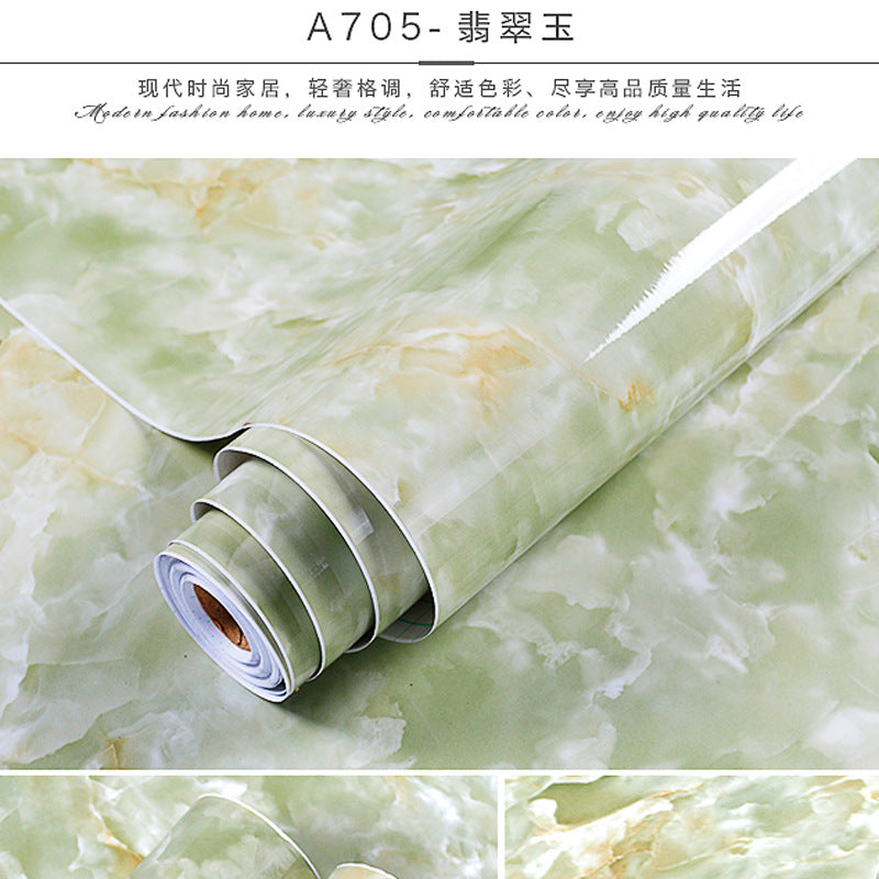 Cross-border marble wallpaper self-adhesive kitchen oil-proof sticker stove desktop waterproof tile wallpaper furniture renovation