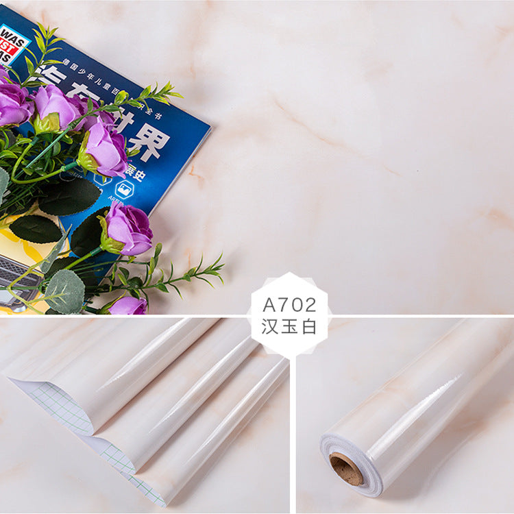 Cross-border marble wallpaper self-adhesive kitchen oil-proof sticker stove desktop waterproof tile wallpaper furniture renovation