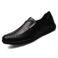 New men's leather dress shoes - perforated casual driving shoes - dropshipping available