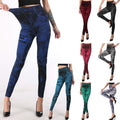 Wish  hot-selling faux denim leggings for women - cross-border bestseller, butt-lifting yoga pants, 8 colors