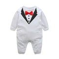 Ins spring and summer new arrival children's clothing boys gentleman bowslong sleeves romper baby jumpsuit jumpsuit k-style